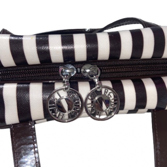 Henri Bendel travel cosmetic bag , minor discoloration on corners, CU initials - Picture 7 of 7